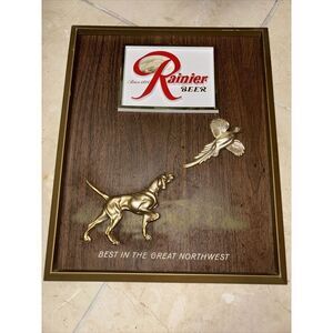 Vintage Thomas Schutz Rainier Beer 3D Hunt Dog A Leading Northwest Industry Sign